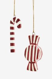 Madam Stoltz joulukoristeet Paperimassa Raidalliset