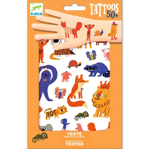 Djeco lasten tatuointipakkaus Funny animals