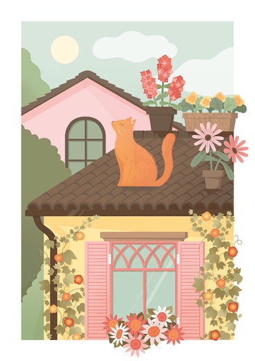 The Art File 2-osainen kortti Kissa katolla